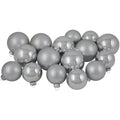 72Ct Silver Shiny And Matte Christmas Glass Ball Ornaments 3.25 4