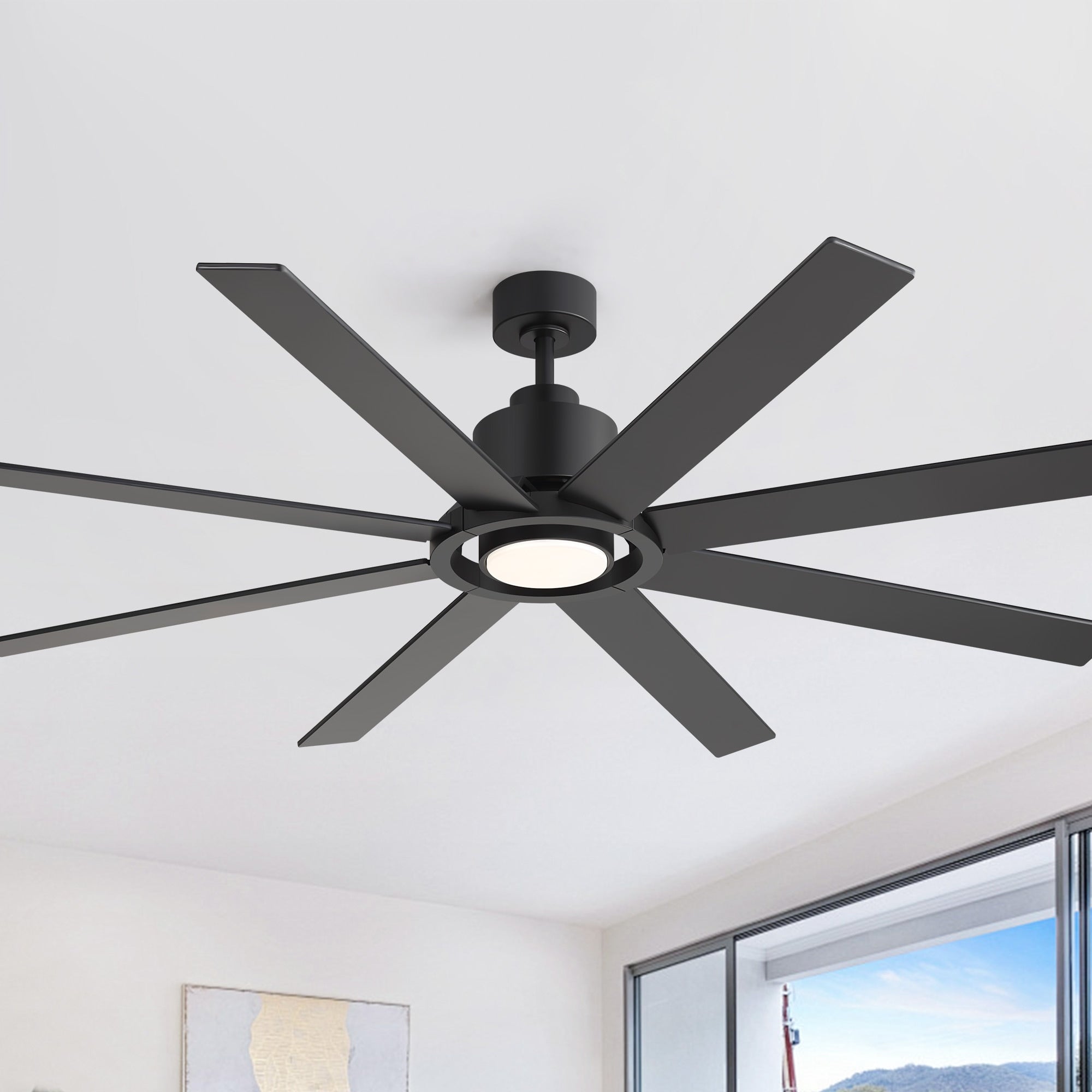 72In Ceiling Fan With Lights And Remote Reversible Dc Motor 6 Speed Dimmable Led Fan For Living Room 72 Inch