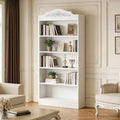 73 Inch Tall White 5 Tier Open Bookshelf Modern Open Storage Shelving Unit For Living Room Bedroom Home Office Library