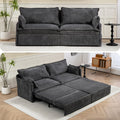73.6 Corduroy Convertible 3 In 1 Sofa Bed With Charging Ports