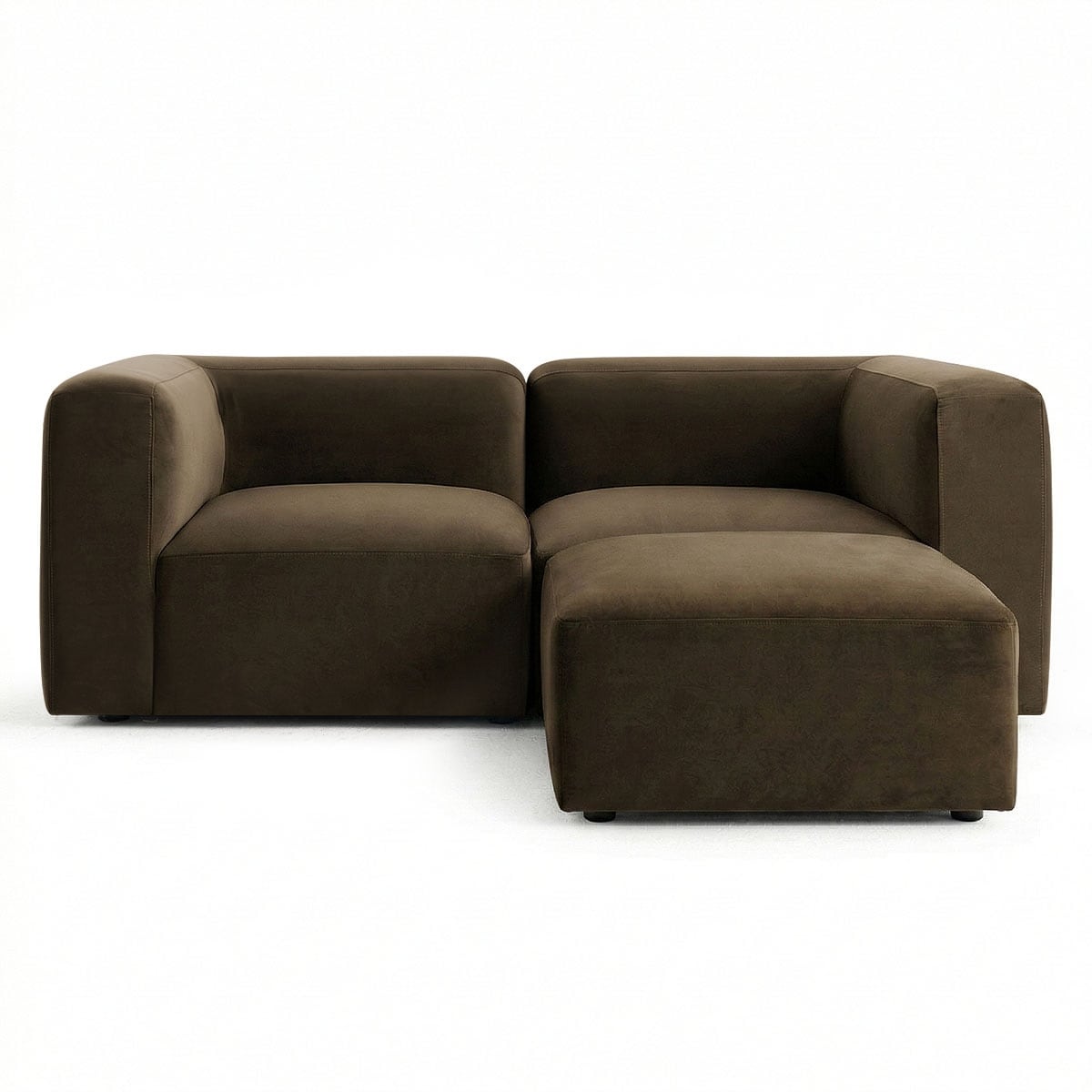73 3 Piece Velvet Sofa With Ottoman 2 Corner Units