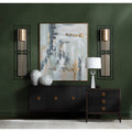 74 In. Brown Solid Wood 4 Door Media Credenza_Sideboard