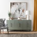 74 In. Green Wooden 6 Door Media Credenza_Sideboard