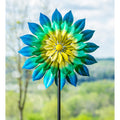 75 In. Ombre Floral Metal Yard Spinner