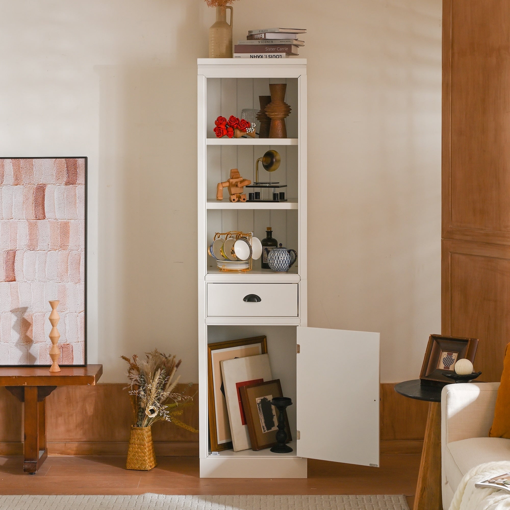 75 Freestanding Display Cabinet Bookcase With Storage Cabinet Base Cabinet Accent Cabinet Side Cabinet