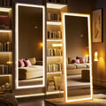 75X28 Inch Full Length Mirror With Lights Full Body Dressing Standing Hanging Mounted Mirror For Living Room Bedroom Cloakroom