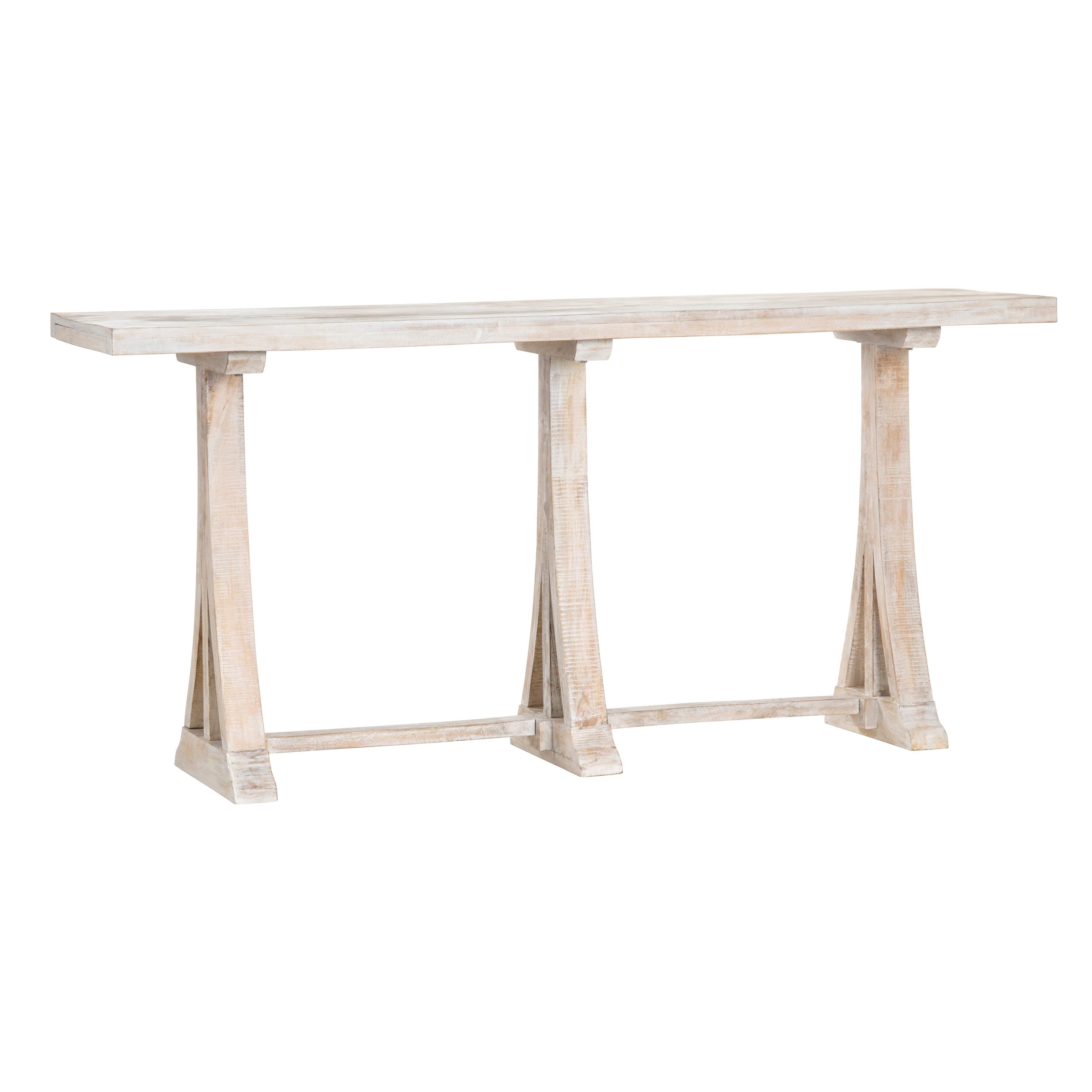 76 In. White Solid Wood Accent_Console_Sofa Table