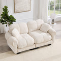 76.3 Modular Chenille Cloud Sofa With Quilted Cushions And Soft Pillows