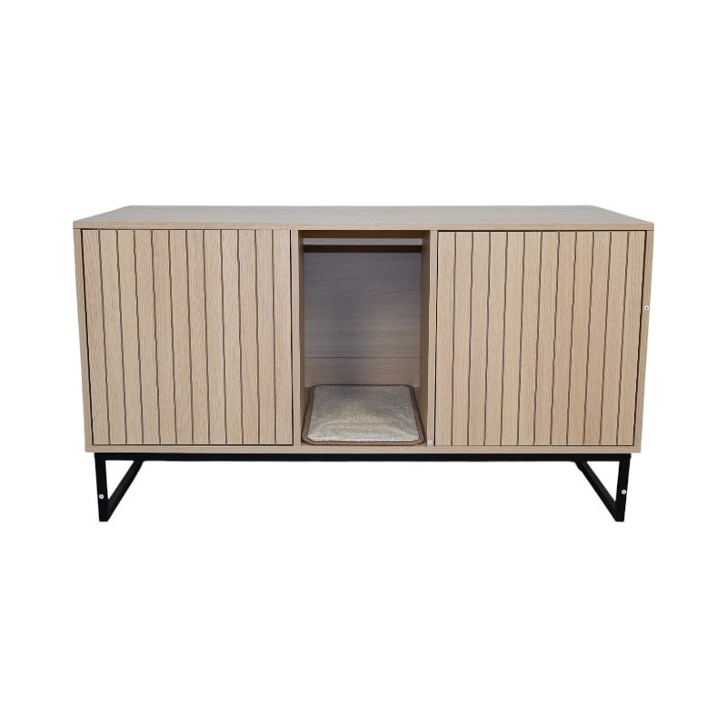 76.4 Lbs Modern Wooden Cat House With Scratching Mat