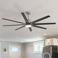 76 Industrial Ceiling Fans With Lights Indoor Outdoor Smart Ceiling Fan App Control Reversible Dc Motor 3Cct 76 Inches