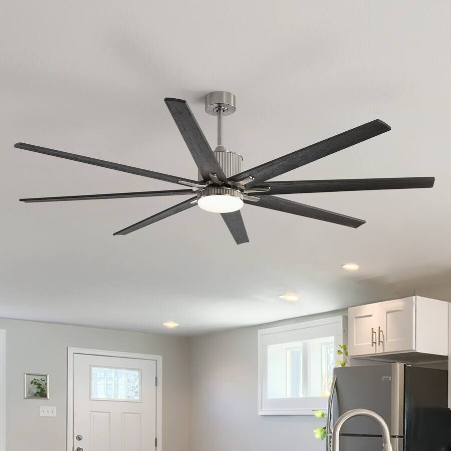 76 Industrial Ceiling Fans With Lights Indoor Outdoor Smart Ceiling Fan App Control Reversible Dc Motor 3Cct 76 Inches