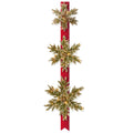 77 Inch Pre Lit Glittery Bristle Pine Triple Snowflake Door Hanging