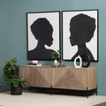 78 In. Brown Solid Wood 4 Door Media Credenza_Sideboard
