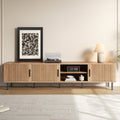 78 Inch Modern Tv Stand For Tvs Up To 85 Entertainment Center With Closed Storage Cable Management Soft Closing Hinges