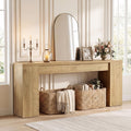 78.7 Inch Extra Long Console Table For Entryway Natural Oak