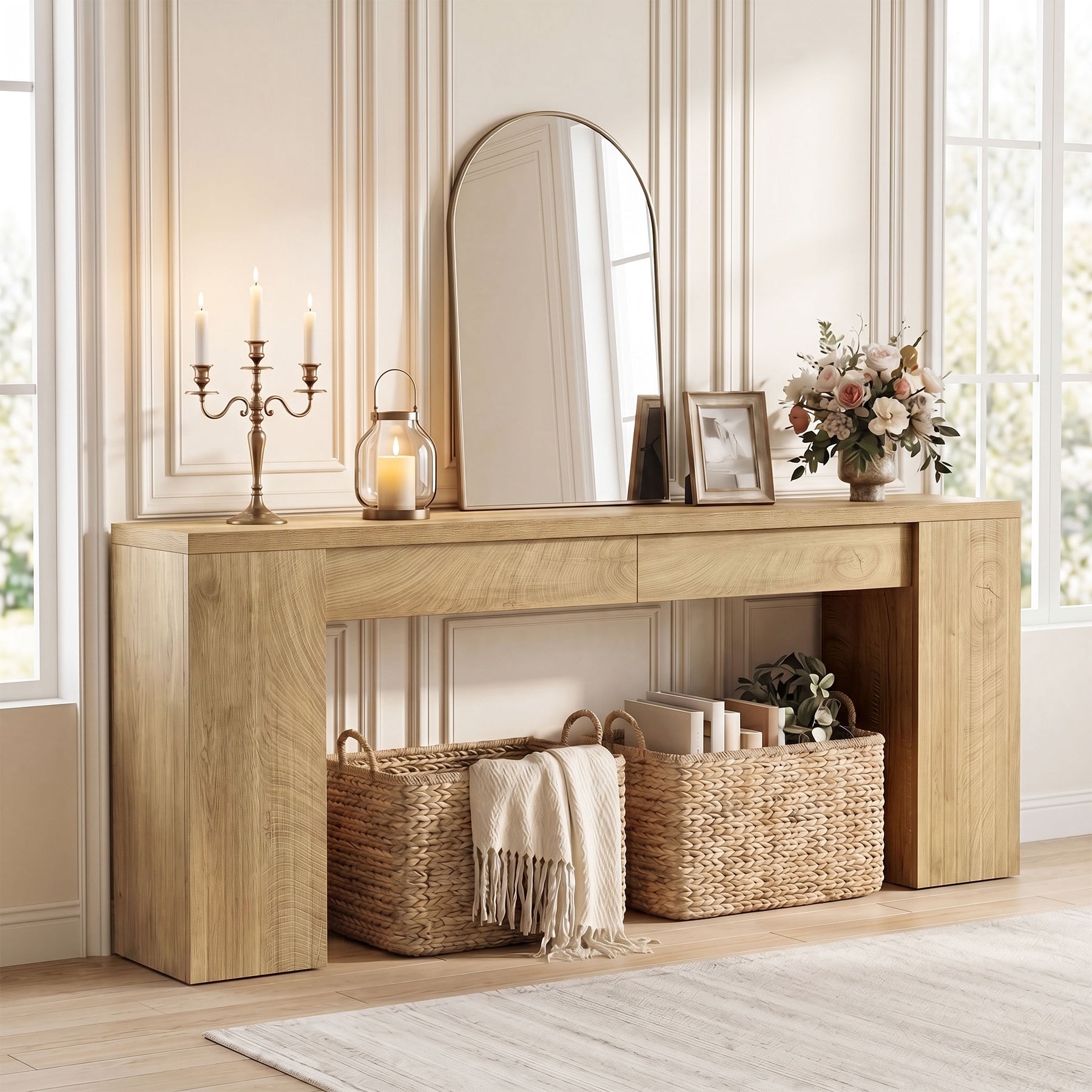 78.7 Inch Extra Long Console Table Narrow Sofa Table