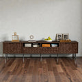 78.7 Modern Tv Stand For Tvs Up To 85 Inch Entertainment Center With Closed Storage Soft Close Hinges Iron Legs