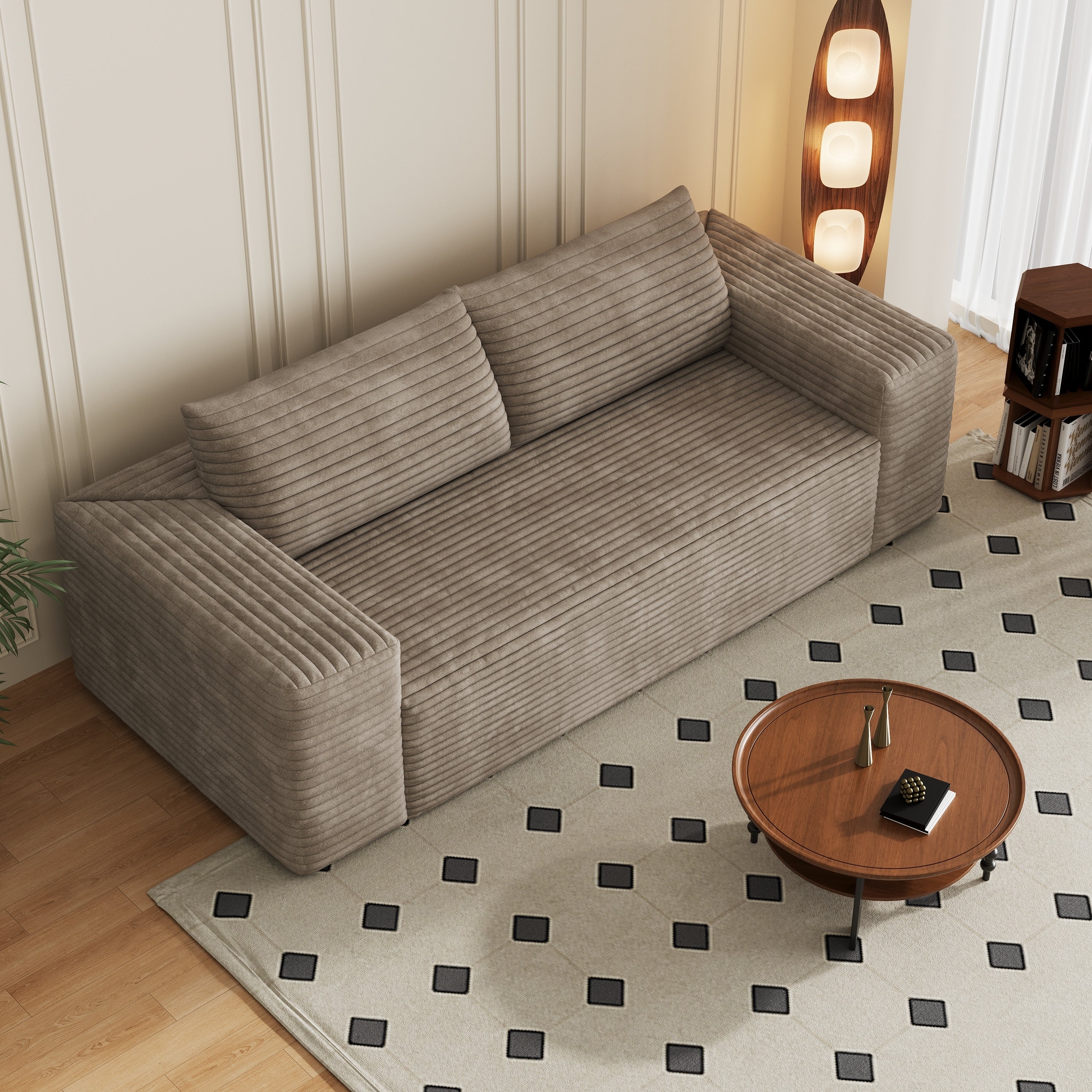 78.8 3 Setaser Cotton Fabric Sofa For Living Room High Density Foam Soft Skin Friendly