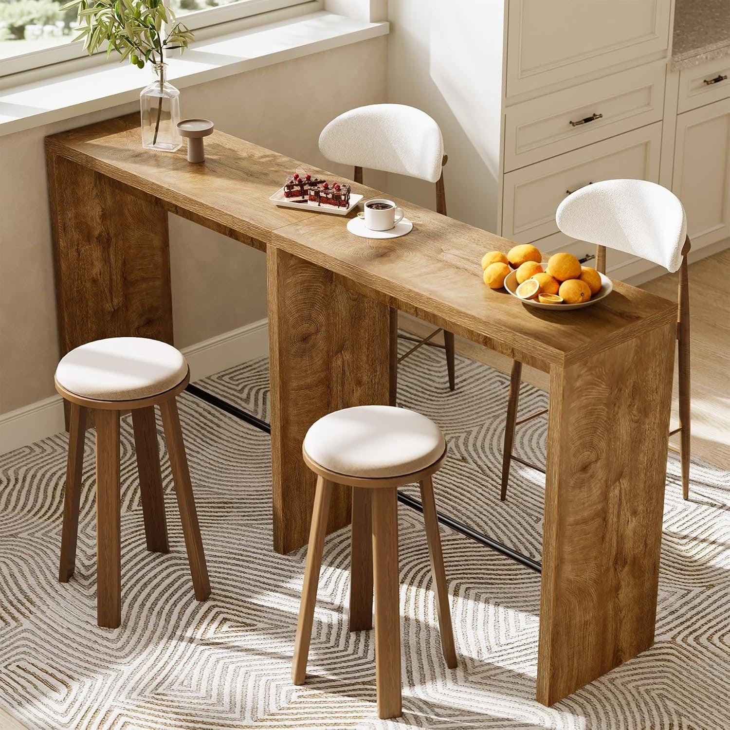 78 Extra Long Narrow Modern Bar Table Counter Height Top Pub Table 15.55 D X 78.74 W X 37.4 H