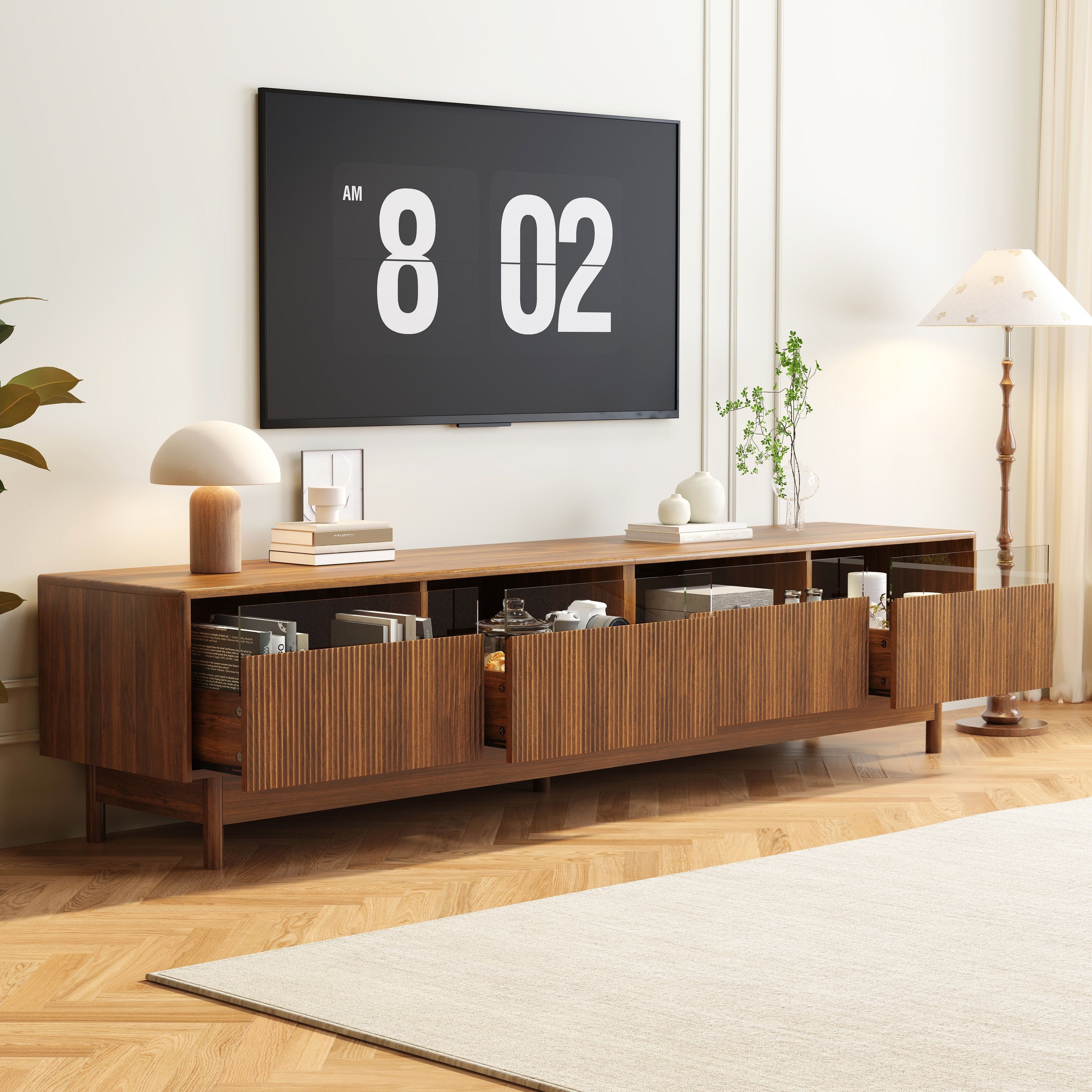 78Inch Tv Stand For Living Room Up To 85 Inch Tvs