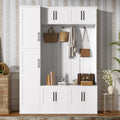 79 Inch Modern Hall Tree With 6 Cabinets Bench And Adjustable Shelf