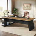 79 Inch Office Executive Desk With File Cabinet L Shaped Corner Desk With Storage Shelves For Home Office