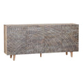 79 In. Brown Solid Wood 4 Door Media Credenza_Sideboard