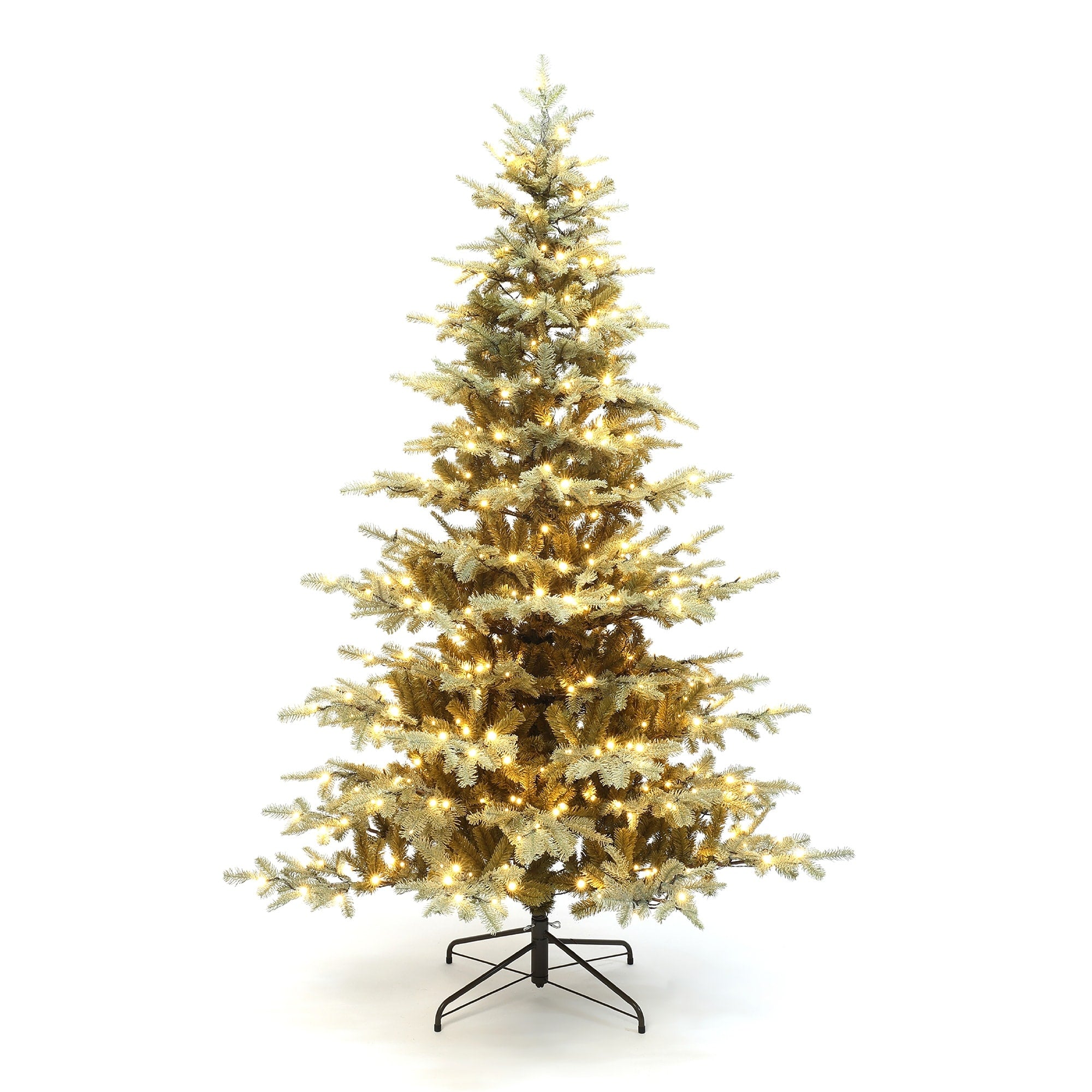 7Ft Pre Lit Artificial Gold Mixed Artificial Christmas Tree With Glitter Decor 84 H X 55.2 Diameter