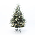 7Ft Pre Lit Green Artificial Fir Christmas Tree With Mistletoe Decorations 84 H X 52.8 Diameter