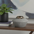7 Bronze And Gray Ceramic Round Table Vase 11.00