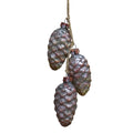 7 Distressed Silver And Rust Glittery Pine Cones Christmas Ornament