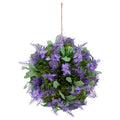 8 Purple Lavender With Greenery Inspired Hanging Foliage Ball Brown