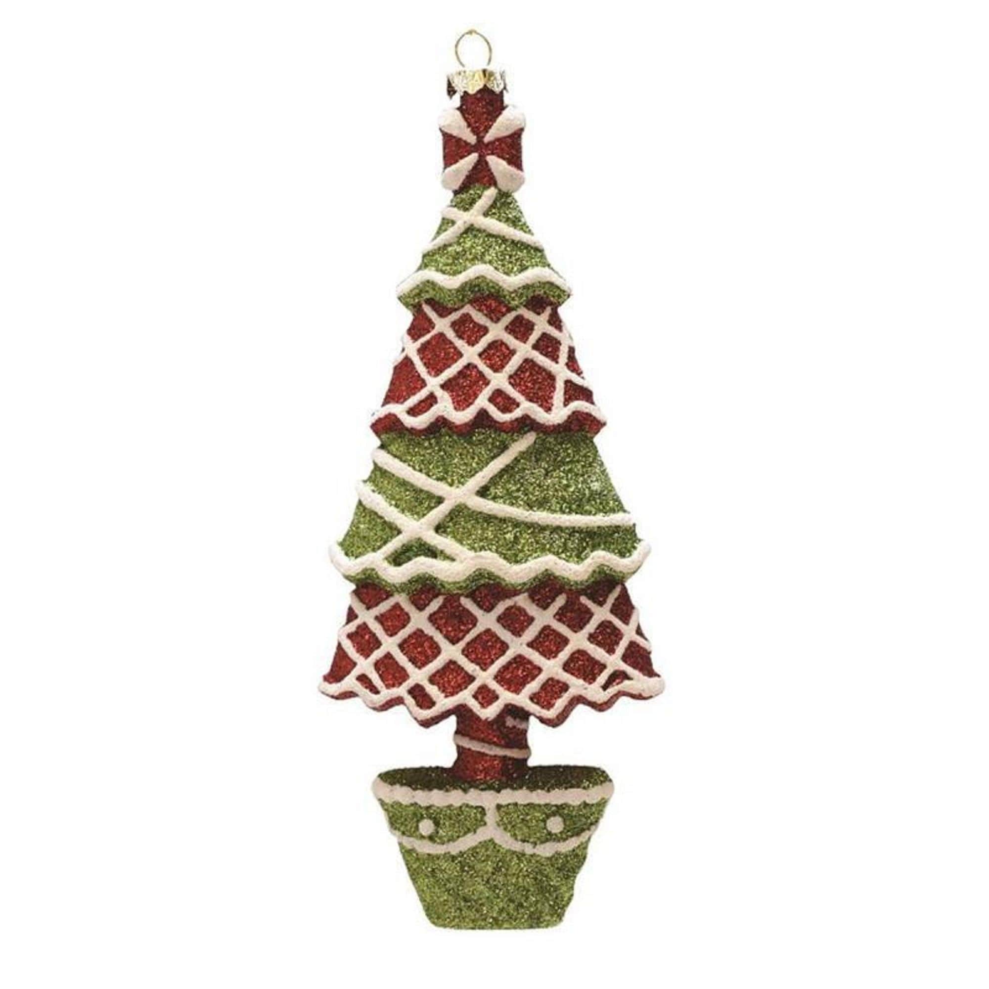 7 Merry Bright Red Green And White Glitter Shatterproof Christmas Tree Ornament