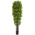 7 Bamboo Artificial Tree With Black Trunks Uv Resistant Indoor Outdoor