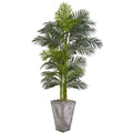 7 Golden Cane Artificial Palm Tree In Cement Planter