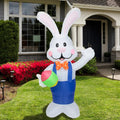 7 Inflatable Lighted Standing Easter Bunny With Eggs Outdoor Decoration