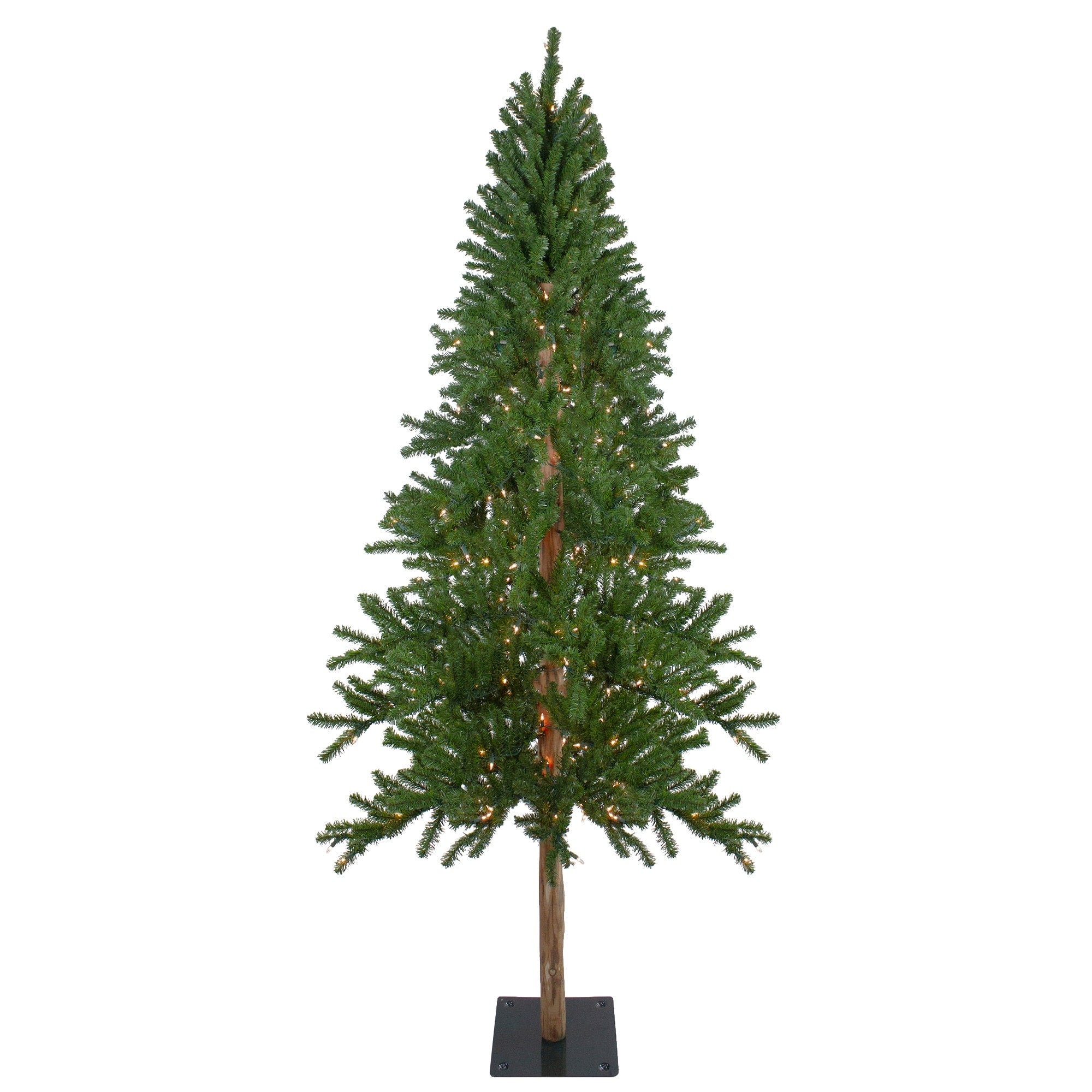 7 Pre Lit Medium Alpine Artificial Christmas Tree Clear Lights 7 Foot