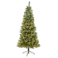 7 Wisconsin Slim Snow Tip Pine Christmas Tree With 400 Clear Lights Green