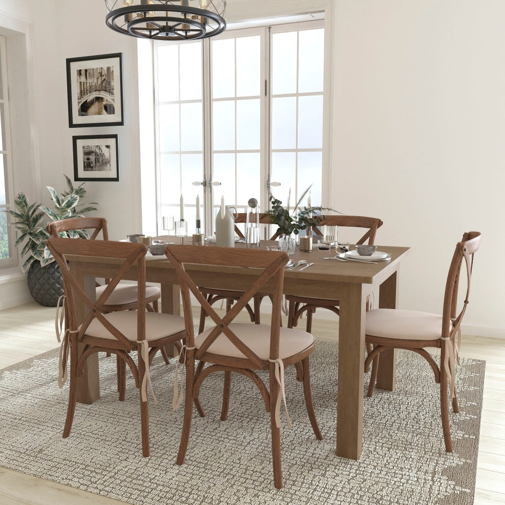 7X40 Farm Table 6 Chair Set