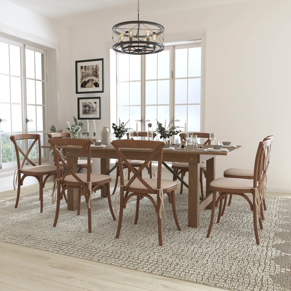 7X40 Farm Table 8 Chair Set