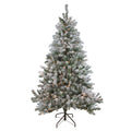 7 Pre Lit Flocked Balsam Pine Artificial Christmas Tree Clear Lights