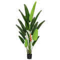 7Ft Green Red Artificial Travelers Palm Tree Tropical Plant In Black Pot 84 H X 30 W X 30 Dp