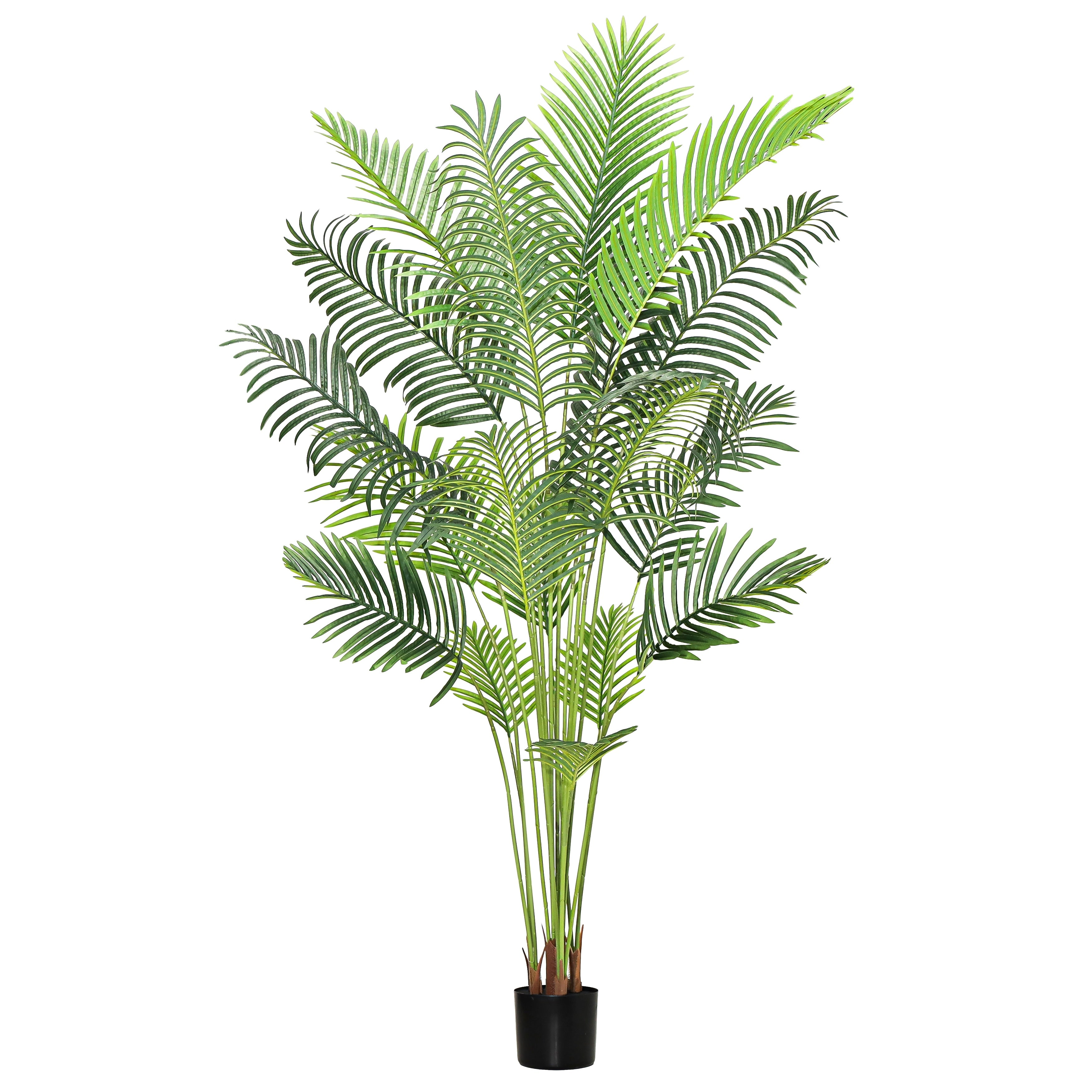 7Ft Real Touch Areca Palm Tree Plant In Black Pot 84 H X 48 W X 48 Dp