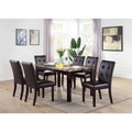 7Pc Dining Set Faux Marble Table Top Espresso Finish