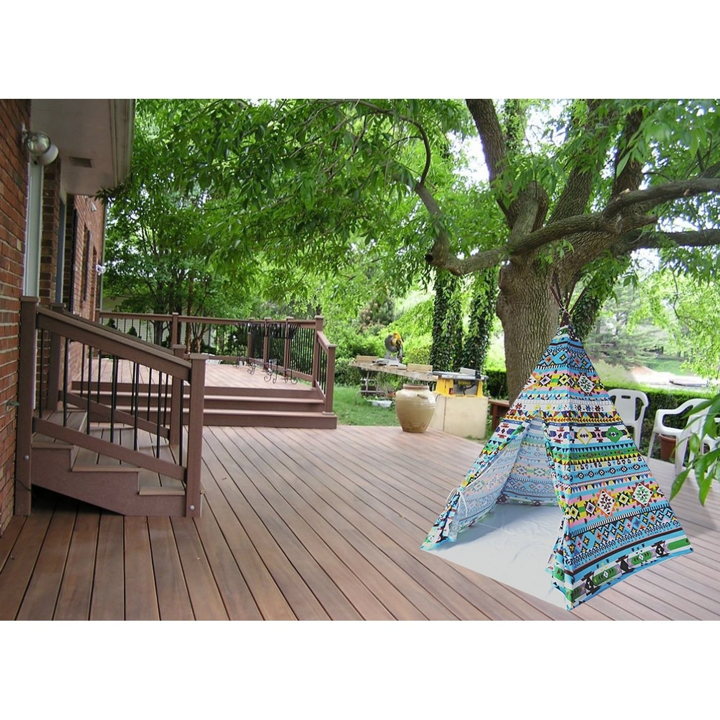8 Feet Super Large Teepee Kids Play Tent For Indoor And Outdoor