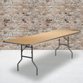 30 Inch X 96 Inch Rectangular Heavy Duty Birchwood Folding Banquet Table With Metal Edges And Protec