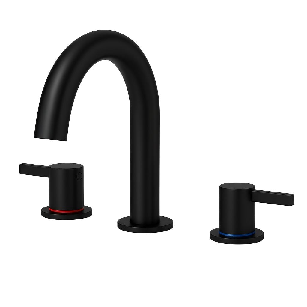 8 Inch Widespread Lavatory Faucet 2 Handle 3 Hole With 360 Spout Vanity And Pop Up Drain