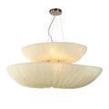 8 Light 2 Tier White Fabric Chandelier