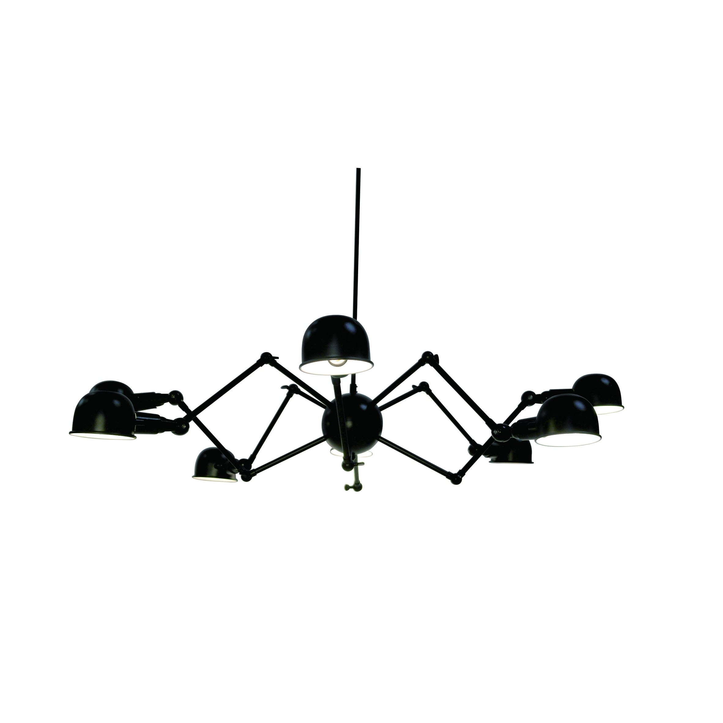 8 Light Black Chandelier With Aluminum Shades
