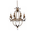 8 Light Bronze Chandelier With Clear Crystal Accents